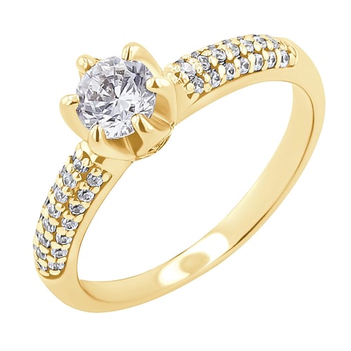 Zásnubný zlatý prsteň s lab-grown diamantmi Lineas