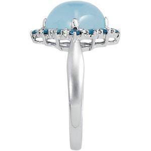 Prsteň z bieleho zlata s akvamarínom 52933