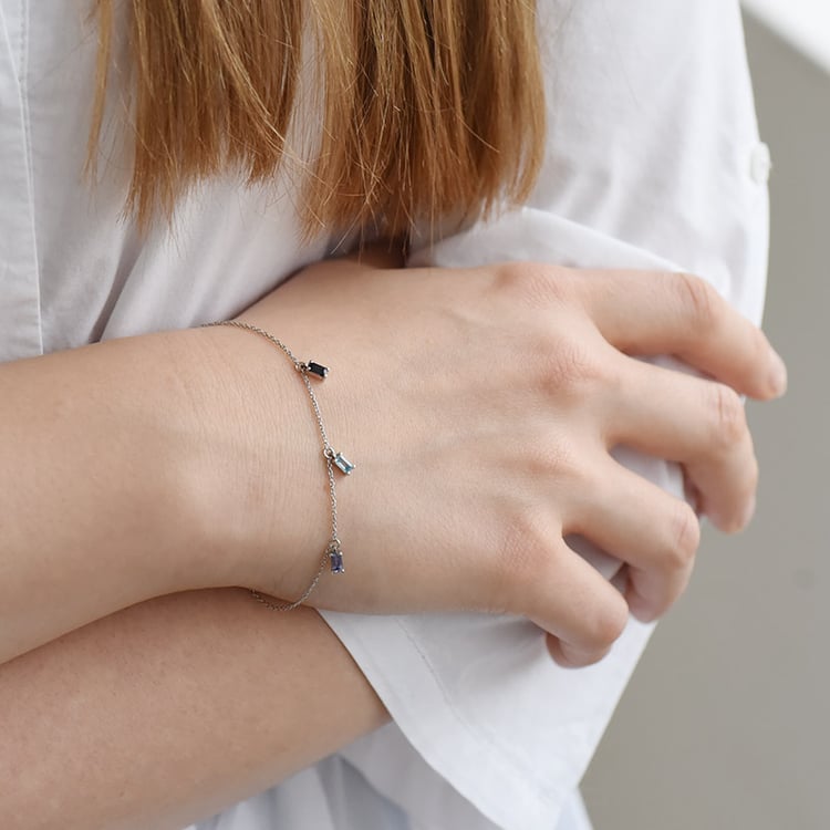 Náramek so zafírom, topásom a tanzanitom 90206