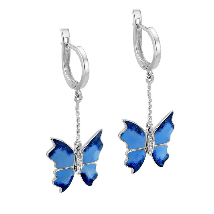 Strieborné náušnice s motýliky