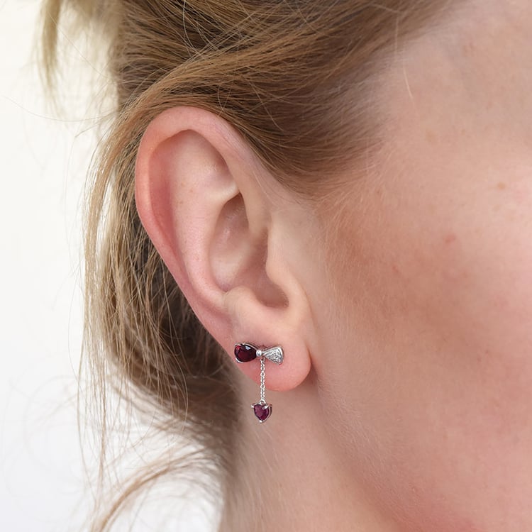 Náušnice s granátmi a diamantmi 86786