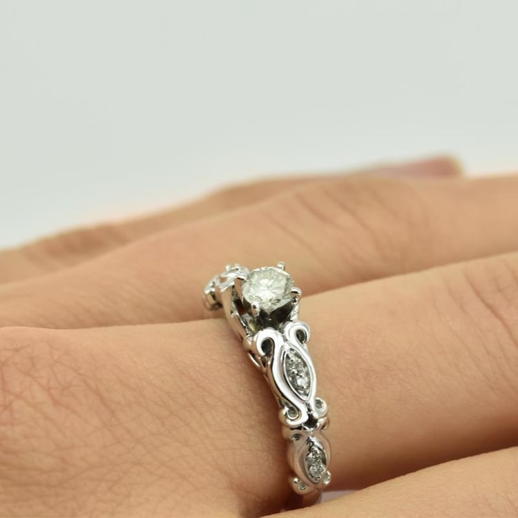 Vintage zásnubný zlatý prsteň 17318