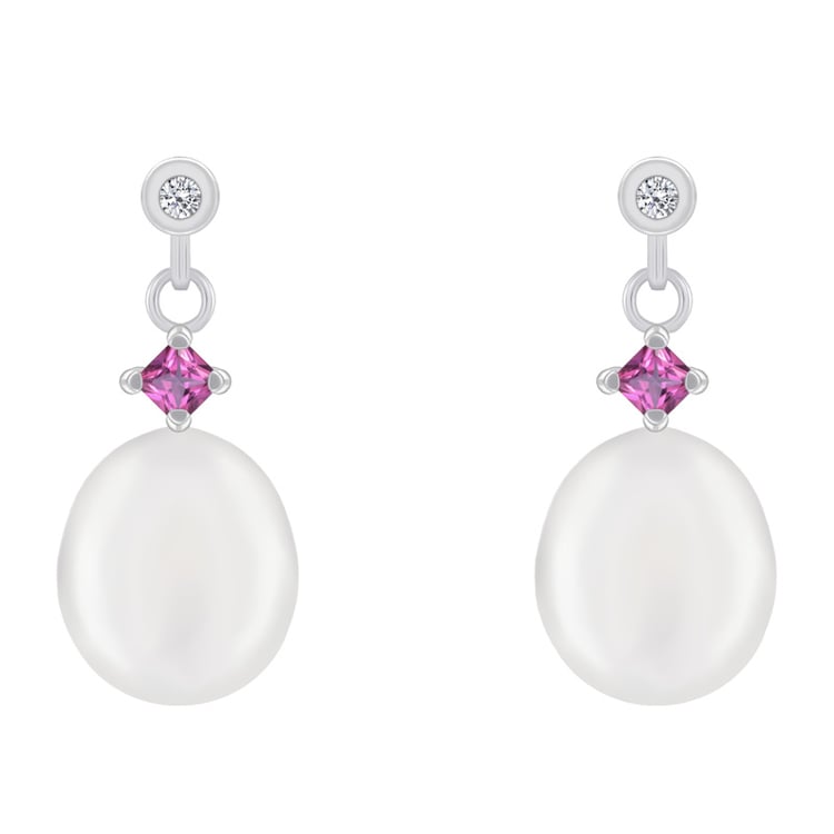 Perlové náušnice so zafírmi