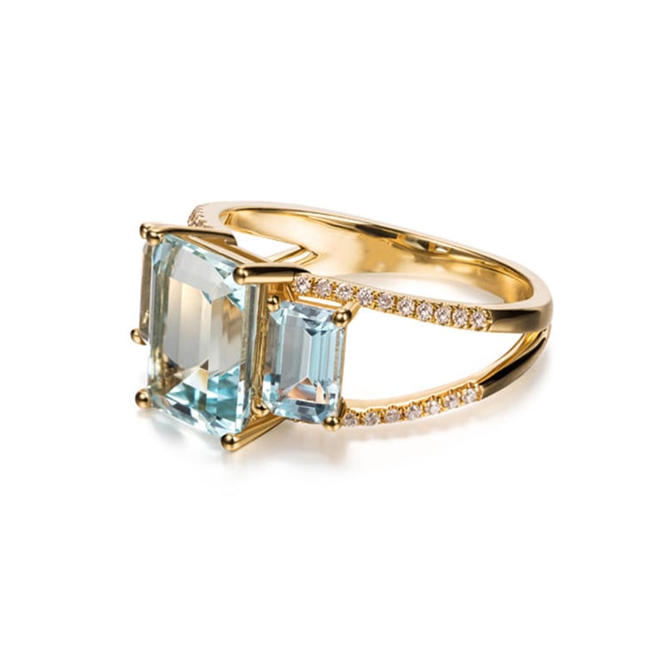 Topásový zlatý prsteň 16841