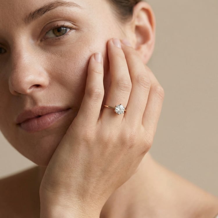 Zásnubný prsteň zo zlata v orieškové farbe s lab-grown diamantom Birdie 166647