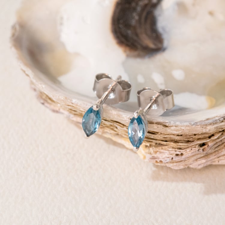 Minimalistické strieborné náušnice s topásmi Sistine 101033