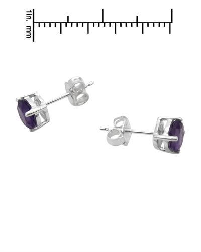 Strieborné ametystové náušnice 762