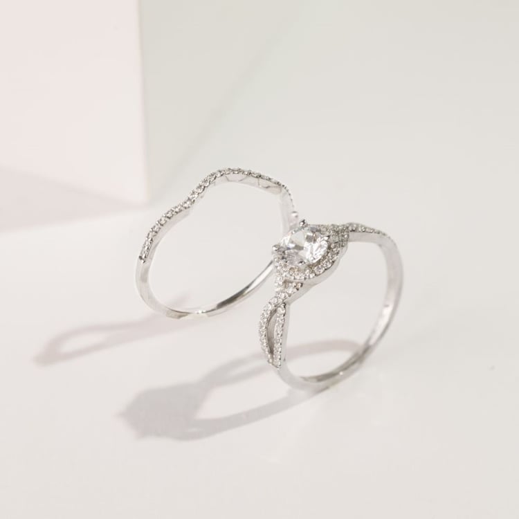 Diamantový prsteň z bieleho zlata 164406