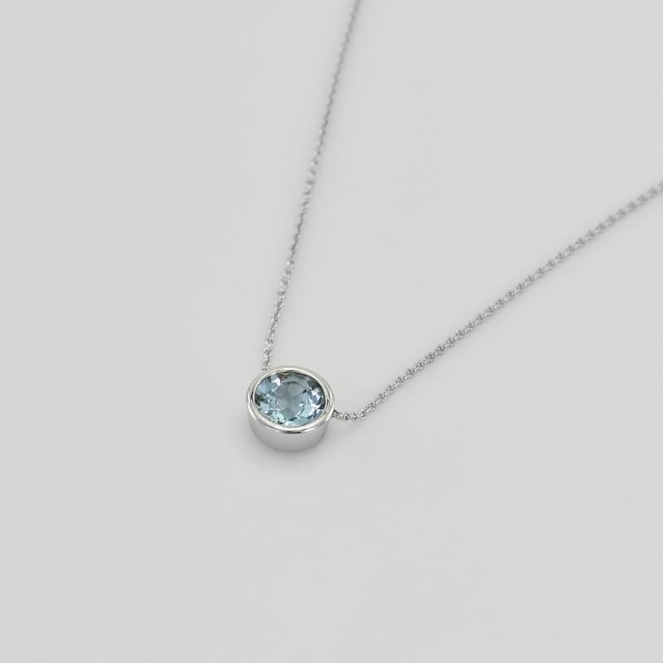 Zlatý náhrdelník s akvamarínom 40799