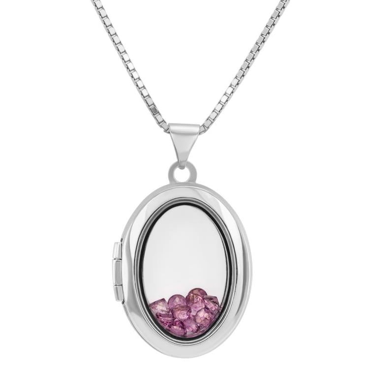 Priehľadný strieborný medailón 25921