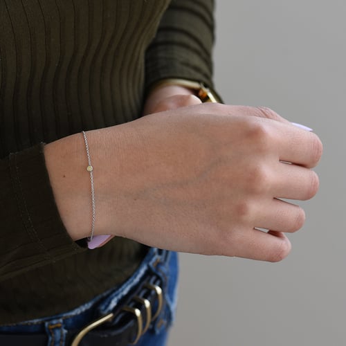 Zlatý minimalistický náramok so žltým diamantom Lepio